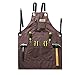 Fartuk Narzędzi Woskowany Fartuch Na Płótnie Trwałe Światło W Pełni Regulowane Do Wygodnego Fryzjerskiego Fartucha Bezpieczeństwa (Color : Brown, Size : XL)