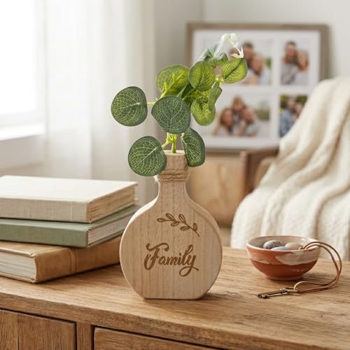 Image of CraftVatika Home Decoration Items for Living Room Wooden Decoratve Showpiece for Home Office Decor Artificial Faux Flower Holder Wall Shelf Corner Birthday Housewarming for Man Woman