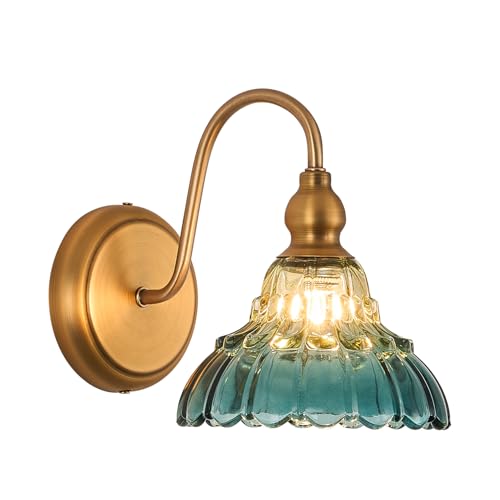 TLOLGT Vintage Wall Sconce Yellow and Blue Gradient Wall Light