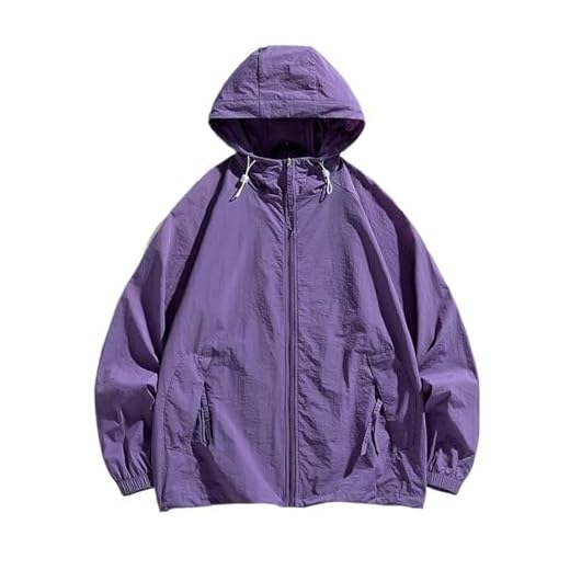 Mens windbreaker jacket Mans Golf Windshield Outdoors Thin Sunlight Blocking Sunscreen Men Waterproof Jacket(Puprle,M)