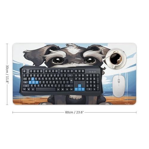 Adorable Schnauzer Desk Pad con base antideslizante 30x60 cm miniatura 2
