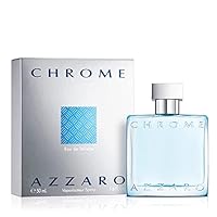Azzaro Chrome Eau de Toilette - Fresh Aquatic Mens Cologne - Citrus, Woody, Musky Fragrance -Fresh Everyday Wear - Classic Summer Beach Scent - Luxury Perfumes for Men - Travel Size, 1.6 Fl. Oz