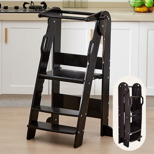 FUNLIO Tour Montessori Pliable Réglable en Hauteur sur 3 étages, Tour d Observation Enfant, de 2...