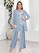 Bolodoo 3Pcs Pant Suit Sets Mother of The Bride Dress Chiffon Outfit Jumpsuit for Women with Jacket Champagne Size 6