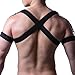Imbracatura toracica da uomo, cintura punk nera con tracolla superiore a gabbia Cintura toracica punk Cintura a catena con imbracatura toracica in pelle per feste cosplay immagine