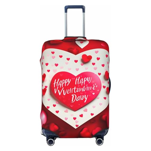 Happy Valentine'S Day Print Luggage Suitcase Cover Protector Luggage Washable Covers With Concealed Zipper