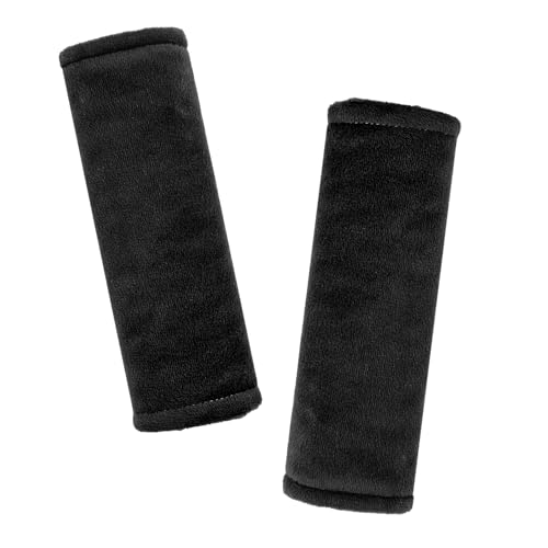 Image of GFU Car Seat Strap Pads for Baby, Soft Shoulder Pads for Comfort, Reversible Seatbelt Covers for Kids, Perfect for Baby Car Seat, Stroller, Swing, High Chair, Size: 6.5 x 6.5 inch, Black