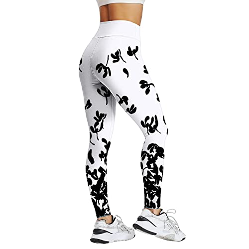 LOSSLO Halloween Leggings Damen - Schädel Muster Yoga Hose Aus Baumwolle