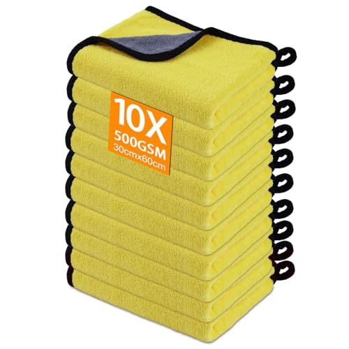 Gucass 10 STK Mikrofasertücher Auto 500 GSM