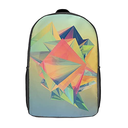 Cartable unisexe Facettes pour adolescents : sac à dos de sport imprimé 3D 17 pouces polyvalent