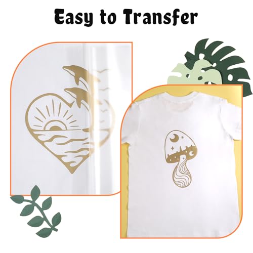 Image of HTVRONT Champagne HTV Vinyl Roll - 12 inch x 10ft Champagne Gold Iron on Vinyl for Cricut & Silhouette Cameo, Heat Transfer Vinyl Rolls for t Shirts - Easy to Cut & Weed for Heat Vinyl Design