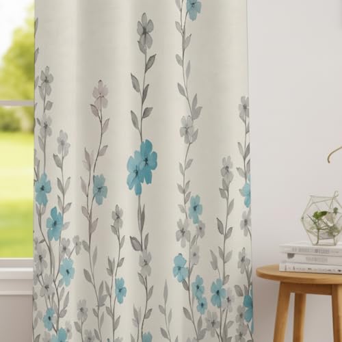 Image of STITCHNEST 'Florea Series' Premium Satin Room Darkening Curtains 7 Feet Long Set of 1 | Door Curtain 7 x 4 Feet | Blocks 70-80% Light | Ideal for Bedroom, Living Room & Home Decor