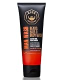 GIBS Grooming 3 in 1 Man Wash Body Wash for Men - Beard & Hair Moisturizing, & Cleansing Liquid Body Wash - Sulfate & Paraben Free - 3.25oz Travel Size