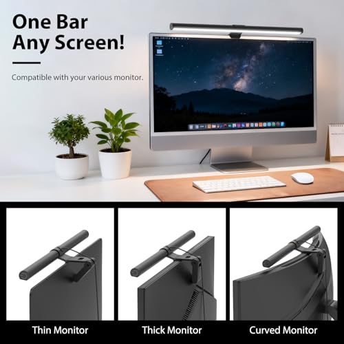 Image of Monitor Light Bar, Eye-Care USB Computer Monitor Lamp for Home Office Gaming, 15.7'' Ultrawide LED Light, 3 Color Temperatures Stepless Dimming Screen Bar