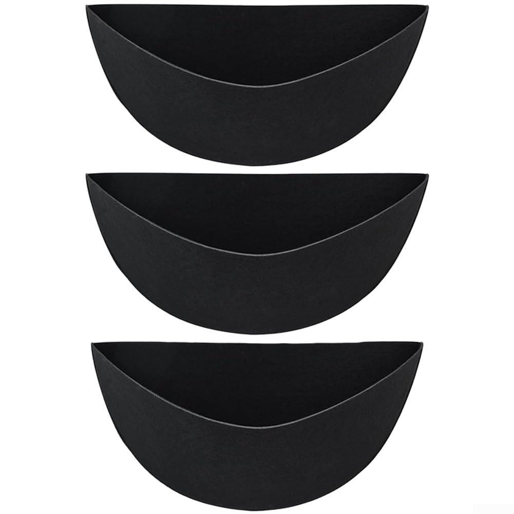 Semicircle Hanging Basket Liners, Moisture Retaining Garden Inserts,with Breathable Design, Black Felt Flower Pot Replacements, for 12 14 16 Inch Planters(Semicircle 12i)