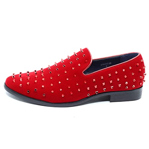 Men's Vintage Spike Fashion Designer Classic Smoking Dress Tuxedo Loafers Slip On Shoes SM-282