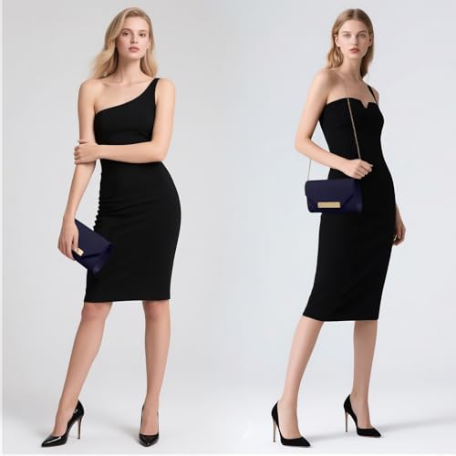 Image of Clutch Purses for Women Evening Bag Faux Suede Formal Party Wedding Cocktail Prom