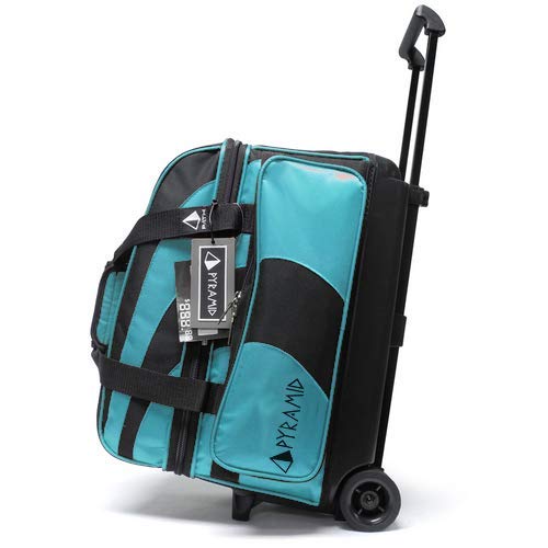 Pyramid Path Deluxe Double Roller with Oversized Accessory Pocket Bowling Bag (Island Blue)