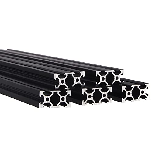 IXGNIJ 5pcs 78.7'' V Slot 2040 Aluminum Extrusion,European Standard Anodized Linear Rail for 3D Printer Parts and CNC DIY 2000mm(Black)