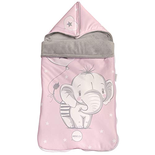 Saco POLAR Cuco Capucha ELEFANTINO ROSA