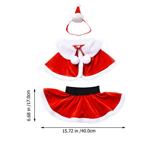 SOIMISS 1 Set van Kerst Rok Dressed Up Doek Kerst Thema Cosplay Outfit (rood) - Afbeelding 3