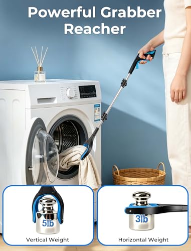 Image of 32 inch Grabber Reacher Tools, 2 Pack Upgraded Strong Foldable Reacher Grabber Heavy Duty Pickup Tool, 4 inch Wide Claw Opening & 360 Rotating Jaw & Magnet Lightweight Grabber Tool for Senior Patient