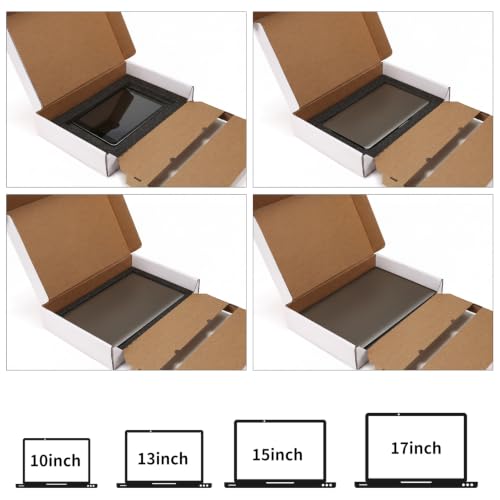 Image of CRUGLA White Laptop Shipping Box with Cushioned Foam, Up to 17 inch Corrugated Cardboard Mailer for Laptop Notebook Shipment, Secure Packaging Solution, 1 Pack