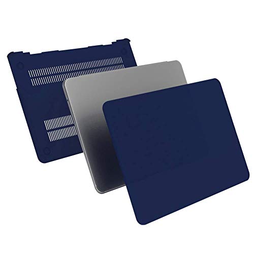Icasso Case Compatible With Macbook Air 13 Inch Case 2010-2017 Release Model A1369/A1466 Bundle Set, Plastic Hard Case Shell, Sleeve Bag, Screen Protector, Keyboard Cover And Dust Plug - Navy Blue #TOP5