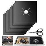 10 Pcs Cubiertas Protectoras para Estufa de Gas, Fundas para Quemadores Antiderrames, Cubiertas para Estufa, Ajustables y...
