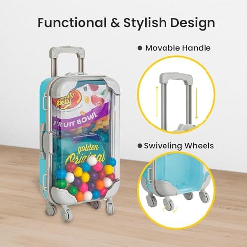 Image of Mini Trolley Storage Box for Eyelashes & Beauty Essentials | Cute Suitcase Style Mini Organizer | Portable Makeup, Lash & Hangover Kit Case for Girls & Travel Use (Mixof12)