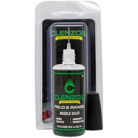 Clenzoil Field & Range Gun Cleaner Lubricant Protectant [CLP] Needle Oiler | Gun Cleaner + Lube in One | 1oz. Bottle of Gun Oil w/Steel Precision Needle Oiler Tip Cover