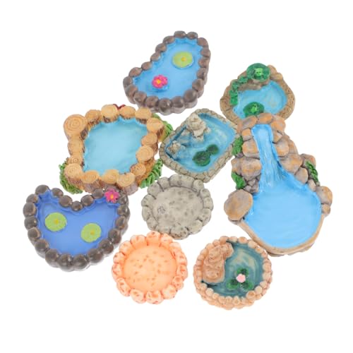 FUNOMOCYA 9piezas Adornos De Jardín Miniatura para Estanques Decoraciones para Paisajes Estilo Aleatorio Accesorios Creativos para Jardines y Paisajes