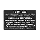 ABNTY Fathers Day Card for Dad from Daughter, Father's Day Gift for Dad, Metal Engraved Wallet Card