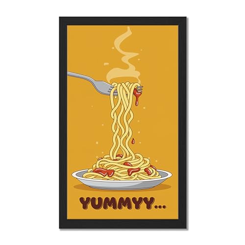 Image of NoWorries Wall art framed painting food posters for cafe decor (Synthetic wood frame) inch300 GSM premium art HD prints inch Wall painting for Home & Kitchen Decor (Pattern illustration)( Set of 1, Framed Painting) (BLACK, ART-1, 10X19INCHES)