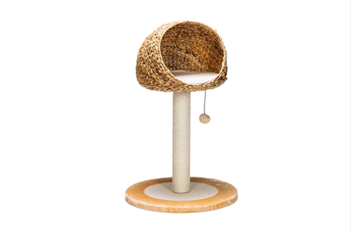 Karlie Banana Leaf Little Den Scratching Post - Natural Beige