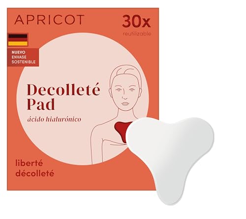 APRICOT Beauty parche antiarrugas para el escote con ácido hialurónico I Almohadilla de silicona para el pecho I Parche 'liberté décolleté' fabricado en Alemania I Reutilizable