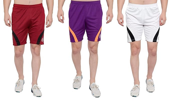 Image of DIA A DIA Men's Polycotton Running Sports Gym Shorts Pack of 3