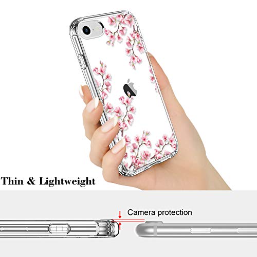 ICEDIO for iPhone SE 2022, SE 2020 Case,iPhone 8/7 Case with Screen Protector,Clear TPU Cover with Fashion Designs for Girls Women,Protective Phone Cover Nice Florals