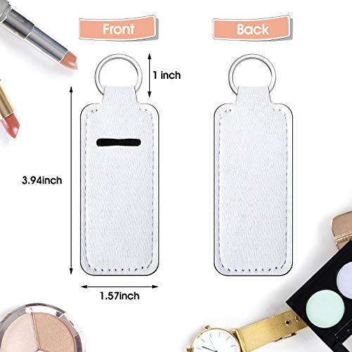 Hicarer Sublimation Lipstick Holder Keychain Bulk Blank Lipstick Neoprene Clip-on Sleeve Travel Key Ring Holder