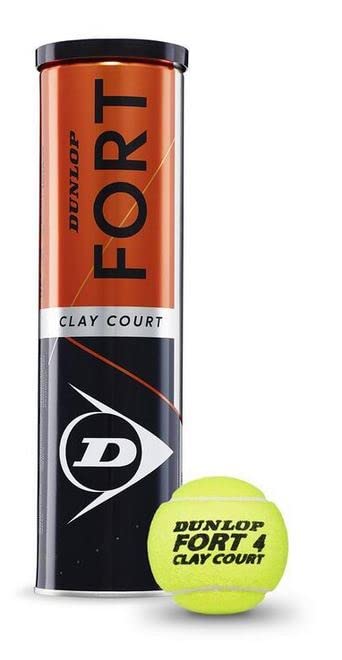 Tosol Dunlop Tennisbälle 4 x 4TIN Fort Clay Court Tennisball offizielle Spielbälle Wettkampfball inkl Motivations-Beileger (Fort Clay Court)