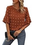 SheIn Women's Apricot Floral Printed V Neck High Low Hem Blouse Top X-Large Multicolored