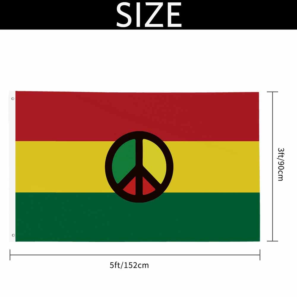 USA Peace Symbol Flag - 3x5 Feet, No Stars, Printed Polyester, By Trade Winds