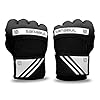 Sanabul Gel Hand Wraps for Boxing Gloves | MMA Muay Thai Kick Boxing Quick Wraps for Men & Women | Inner Boxing Hand Wrap for Gloves | Padded Knuckle Wrist Wrap (Black/White, S/M)