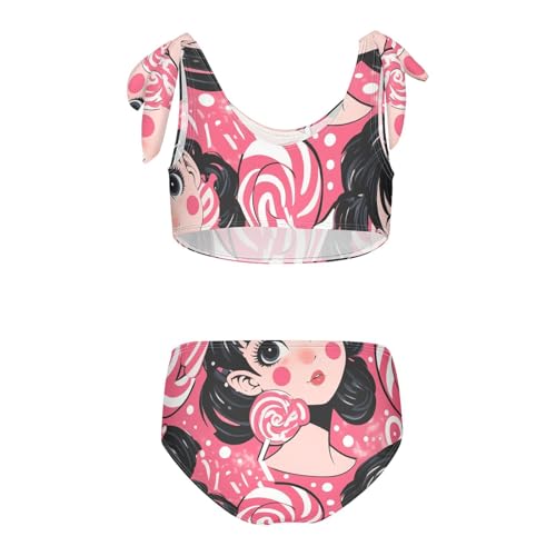 KLL Lollipop Girl Girls Two Piece Bikini Sets Scoop Neck Beach Bathing Suit Bathing Suit2