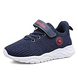 Minbei Baby Lauflernschuhe Jungen Hallenschuhe Kleinkind Kinder Babysneakers Atmungsaktive Sportschuhe Laufschuhe Grundschulkind Kinder Turnschuhe Leichte Niedlich Mode Dunkelblau 21 EU