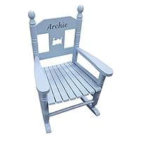 Hoolaroo Blue Personalised Kids Chair Rocking Chairs For Nursery Toddler Armchair Childrens Chair With Name On
