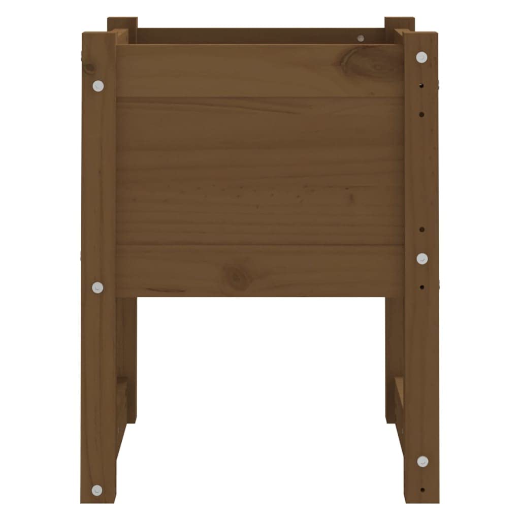 Donica na rośliny, 2 szt., miodowo-brązowa, 40 x 40 x 52,5 cm, lite drewno sosnowe, skrzynka na kwiaty z otworem odpływowym, do ogrodu, na balkon, taras, do uprawy i dekoracji wewnątrz i na