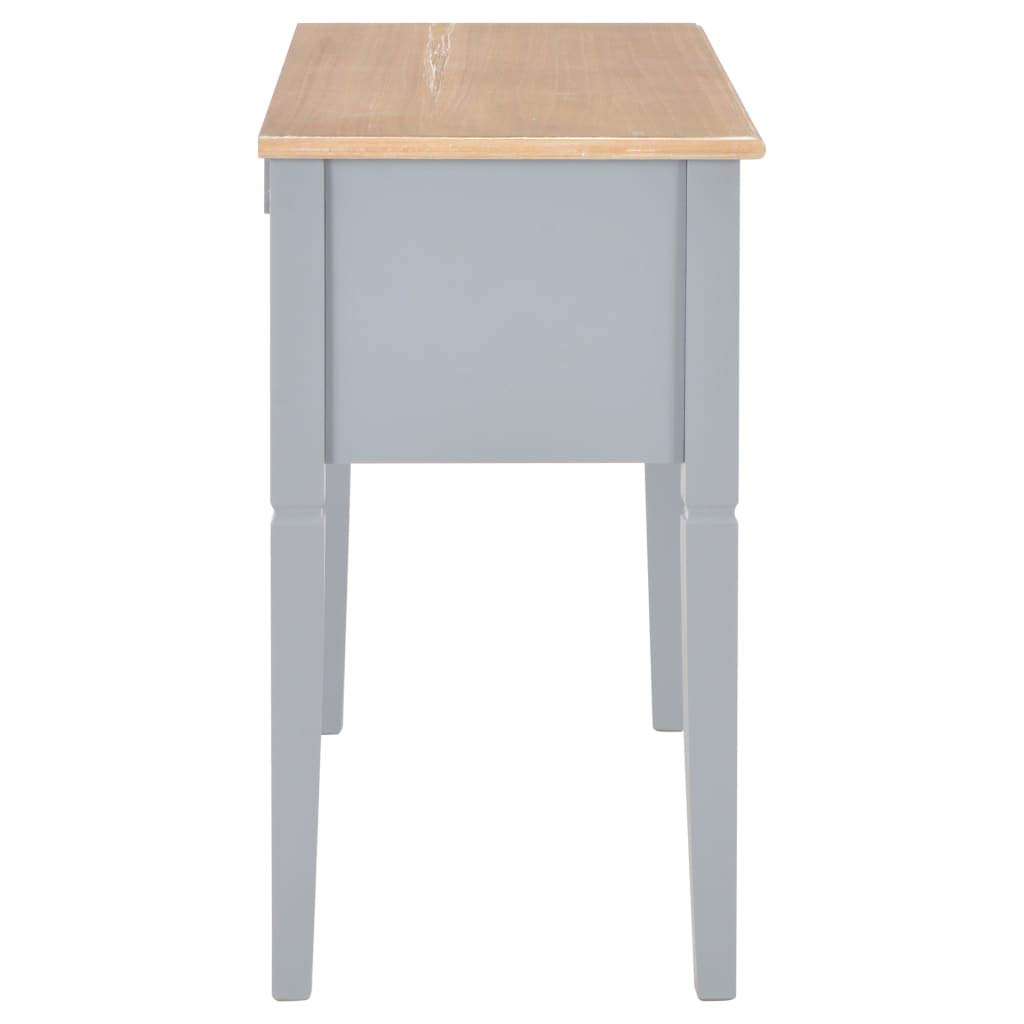 Biurko szare z płyty MDF i drewna sosnowego, 109,5 x 45 x 77,5 cm, z 5 szufladami, komputer laptop, stół do biura, biura domowego, do nauki, miejsca do przechowywania i przechowywania