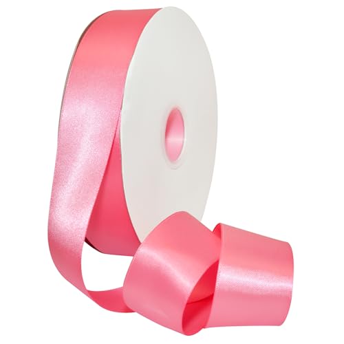 Morex Ribbon Double Face Satin Ribbon, 1.5 inches by 50 Yards, Hot Pink, 08838/50-156