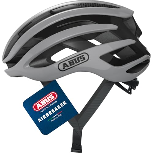 ABUS Rennradhelm AirBreaker - High-End Fahrradhelm für den professionellen Radsport - für Jugendliche und Erwachsene - Helm für Damen und Herren - Grau, Größe L